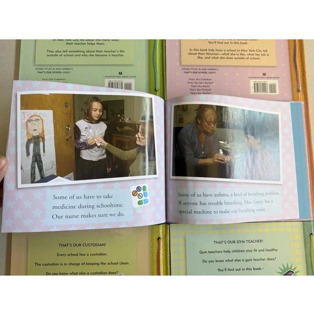 That's Our School Book Set Ann Morris Peter Linenthal Teacher Nurse Librarian 6p